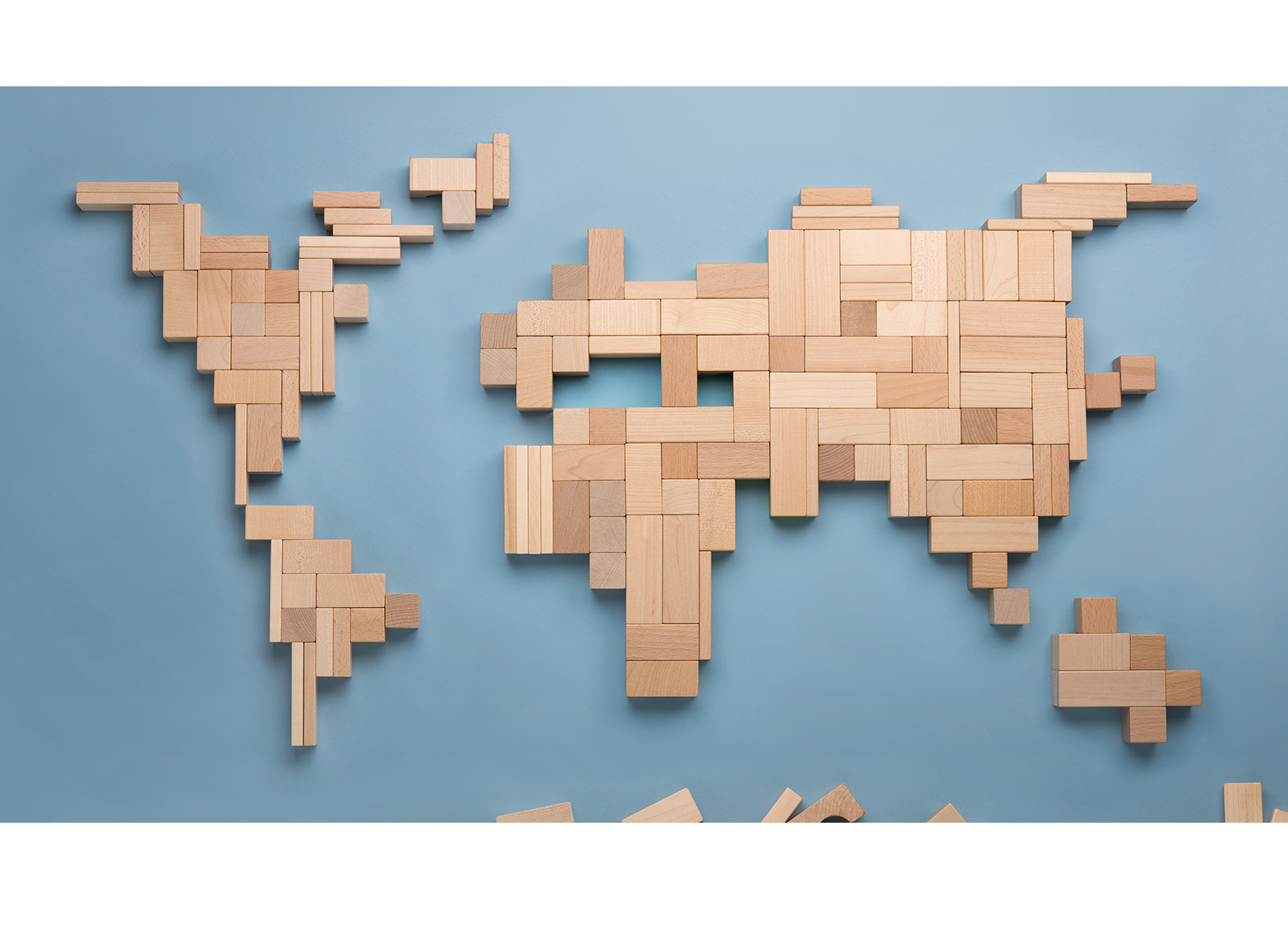 Weltkarte aus Baukltzchen